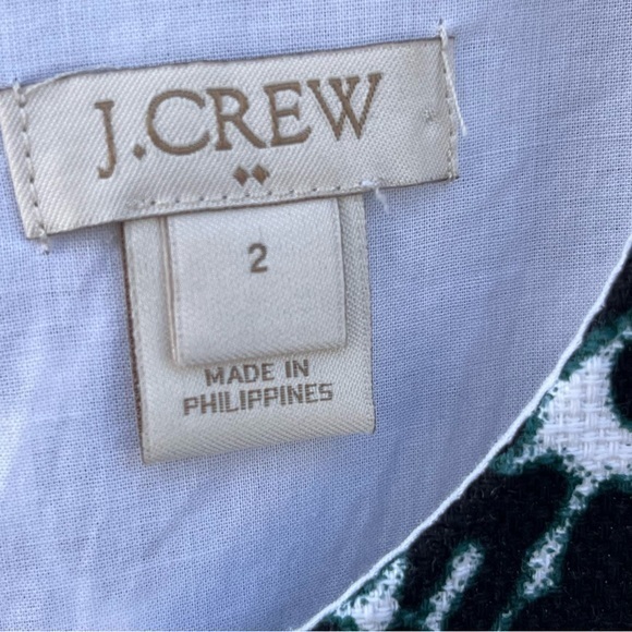 J. Crew Black Green Leopard Cheetah Animal Print Sheath Dress 2‎ Excellent - Picture 2 of 12